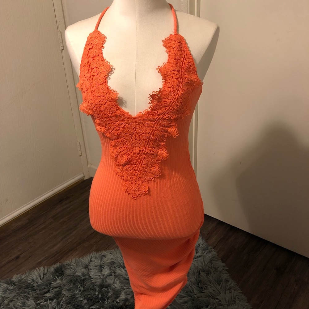 Orange Bodycon Dress